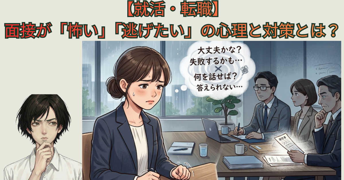 【就活・転職】面接が怖い…心理学を用いて逃げたいと思う6つの原因、面接練習と対策の方法を解説