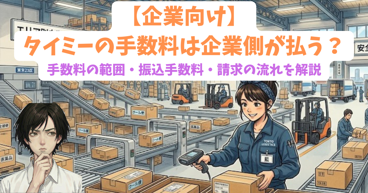 【企業向け】タイミーの手数料は企業側が払う？手数料の範囲・振込手数料・請求の流れを解説